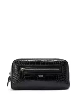 Несессер с крокодиловым принтом TOM FORD, черный