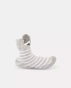 Нескользящие носки для мальчика с изображением енота Cotton Juice, черный