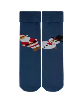 Нескользящие рождественские хлопковые женские носки Punto Blanco, синий
