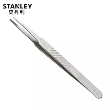 Нескользящий длинный пинцет Stanley с широкой головкой, утолщенный пинцет из нержавеющей стали длиной 175 мм, тонкий проволочный зажим 94-519-23
