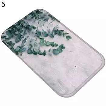 Нескользящий ковер с цветочными листьями и растительным узором для двери, кухни, ванной комнаты, напольный ковер-5 # Stuttg, мультиколор