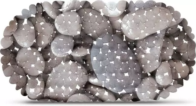 Нескользящий коврик для душа Коврик для душевой кабины — Серый каменный узор — Нескользящий коврик для ванной — 66 x 36 см — Коврик для ванной HomeShopXL