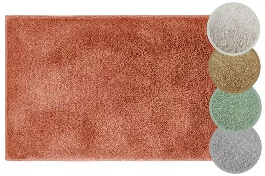 Нескользящий коврик для ванной Florida 40 x 60 см + 60 x 100 см, ржаво-красный коврик для ванной, коврик для ванной комнаты, мягкий и пушистый моющийся коврик для душа для ванной комнаты Andiamo