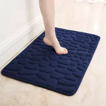 Нескользящий коврик для ванной, коврики для ванной, 50 х 80 см, коврик для ванной с пеной с эффектом памяти, коврик для ванной, коврик для душа, коврик для душа для ванны, душ, ванная комната, темно-синий Topchances