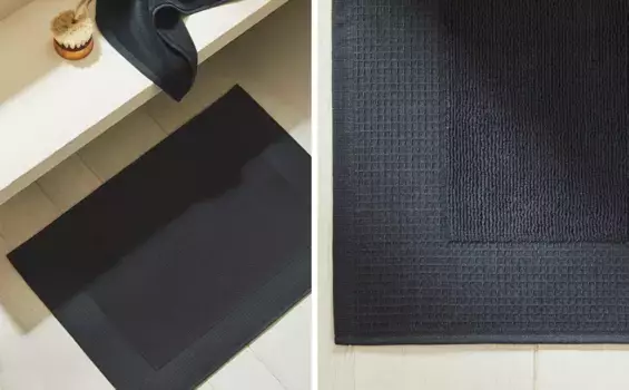 Нескользящий коврик для ванной вафельной вязки Zara Home, средне-синий