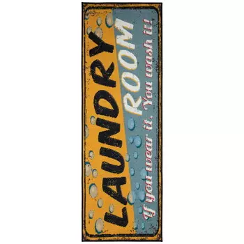 Нескользящий коврик с резиновой подложкой 20 x 59 дюймов, желтый/серый