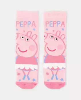 Нескользящий носок для девочки «Свинка Пеппа» Cotton Juice, розовый