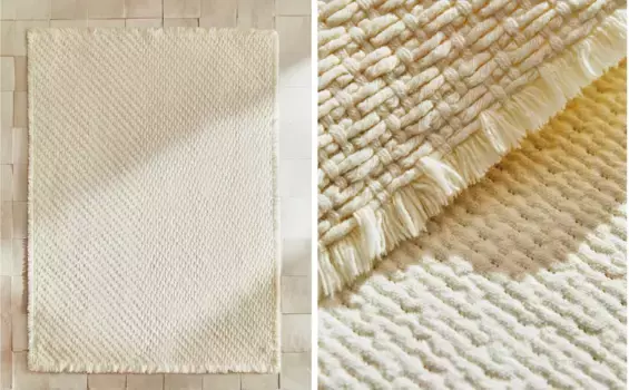 Нескользящий тканый коврик для ванной Zara Home, цвет Oyster White