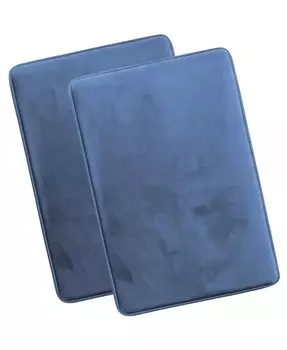 Нескользящий, ультрамягкий плюшевый коврик для ванной из пены с эффектом памяти — маленький, 17 x 24 дюйма — 2 шт Clara Clark, синий
