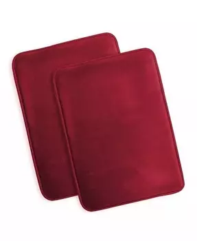 Нескользящий, ультрамягкий плюшевый коврик для ванной из пены с эффектом памяти — маленький, 17 x 24 дюйма — 2 шт Clara Clark, красный