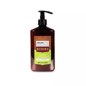 Несмываемый кондиционер с макадамией для сухих и поврежденных волос 400мл, Arganicare