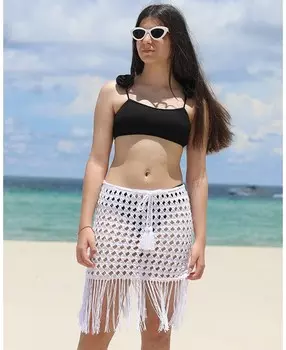 NESSI BYRD Юбка ручной работы крючком для девочек Force - Little Kid, Big Kid, белый