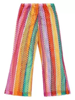 Nessi Byrd Kids брюки в технике кроше, желтый