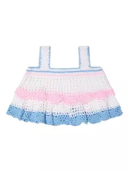 Nessi Byrd Kids укороченный топ в технике кроше, белый