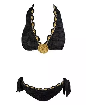 NESSI BYRD Купальник Freya для девочек из двух частей - Little Kid, Big Kid, черный