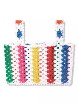 Nessi Byrd топ Rainbow в технике кроше, белый