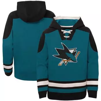 Нестареющий пуловер на шнуровке с капюшоном Youth Teal San Jose Sharks Outerstuff