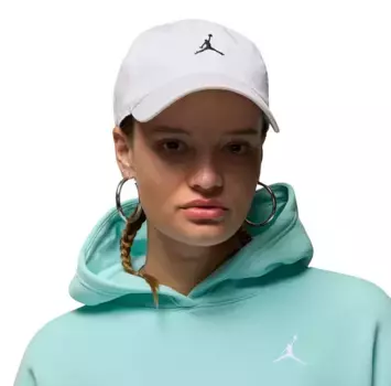 Неструктурированная кепка с изогнутым клювом Nike для взрослых Jordan Club, белый/черный