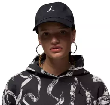 Неструктурированная кепка с изогнутым клювом Nike для взрослых Jordan Club, черный/белый