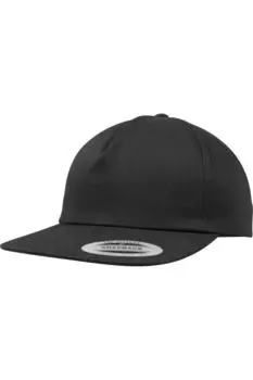Неструктурированная кепка Snapback Flexfit с 5 панелями Yupoong, черный