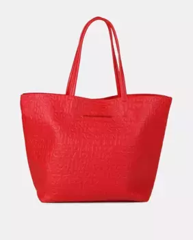 Неструктурированная сумка-шоппер с монограммным принтом Lola Casademunt, красный