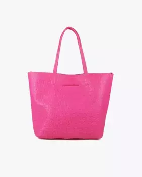 Неструктурированная сумка-шоппер с монограммным принтом Lola Casademunt, фуксия