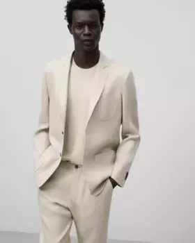 Неструктурированный мужской льняной блейзер Adolfo Dominguez, натуральный