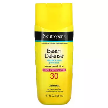 Neutrogena, Beach Defense, солнцезащитный лосьон, SPF 30,198 мл (6,7 жидк. унции)