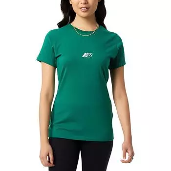 New Balance Футболка женская зеленая