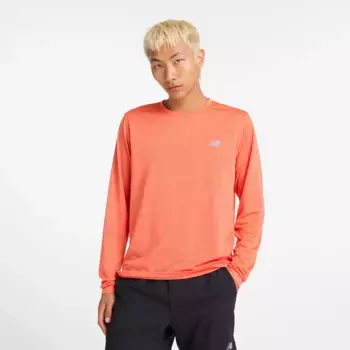New Balance Мужская легкая футболка с длинным рукавом, красный