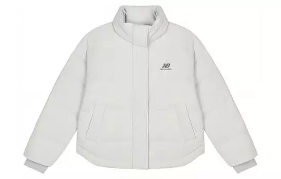 New Balance Пуховик женский серо-белый