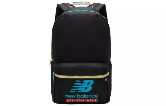 New Balance Тканевый рюкзак для ноутбука, стандартный, унисекс, черный, синий