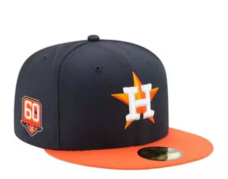 New Era 59Fifty MLB Houston Astros 60th Anniversary AC Road Fitted Кепка 13290854, синий