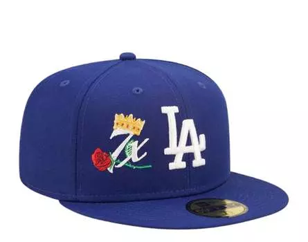 New Era 59Fifty MLB Los Angeles Dodgers Crown 7X Champs синяя облегающая кепка 60243481