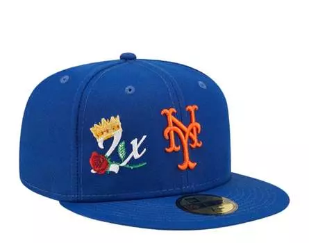 New Era 59Fifty MLB New York Mets 2X Champs Королевская синяя облегающая кепка 60243488