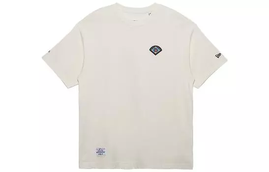 New Era Футболка унисекс цвета слоновой кости и белого цвета