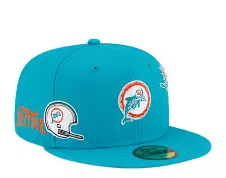 New Era x Just Don x Miami Dolphins 59FIFTY Fitted Кепка с серым нижним козырьком, цвет teal