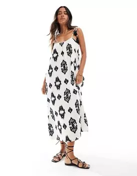 New Look – Bia платье миди на тонких бретелях с рисунком