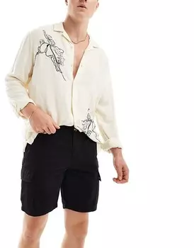 New Look – черные шорты-карго