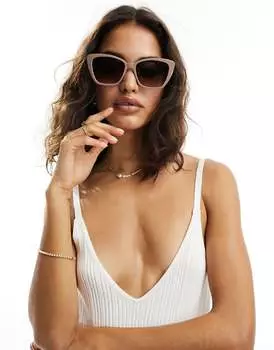 New Look – коричнево-серые солнцезащитные очки «кошачий глаз»