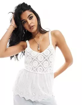 New Look = Майка в цвете Wei=f mit H>4keldetail