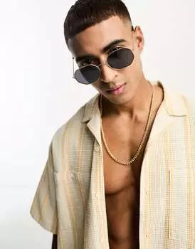 New Look – солнцезащитные очки в форме шестиугольника из золотого металла