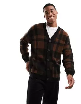 New Look – темно-коричневый кардиган в клетку