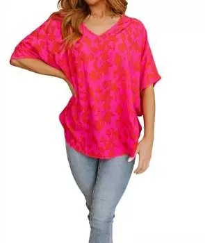 Незабываемая блузка с V-образным вырезом и анималистичным принтом Jodifl, цвет animal print