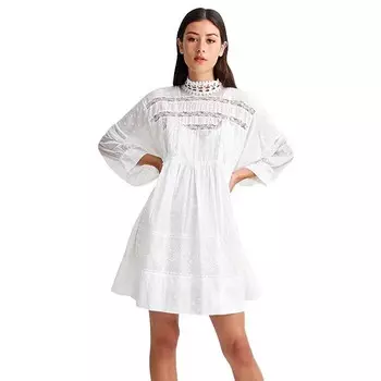 Незабываемое кружевное мини-платье оверсайз Belle & Bloom, белый