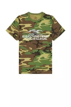 Незаконная футболка Pleasures, цвет woodland