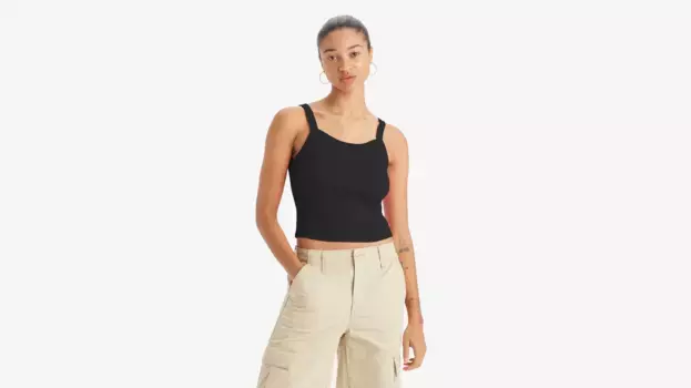 Незаменимая спортивная майка на бретелях Levi's, цвет Caviar - Black
