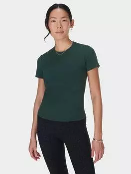 Незаменимый топ с коротким рукавом sculpt Sweaty Betty, цвет Trek Green