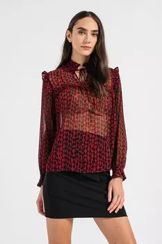 Неземная блузка Fuoco с цветочным узором Emme, черный