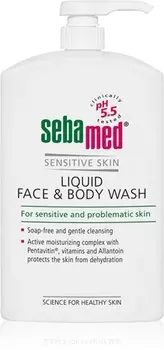 Нежная очищающая эмульсия для лица и тела для чувствительной кожи Sebamed Face & Body Wash Sensitive Skin, 1000 ml